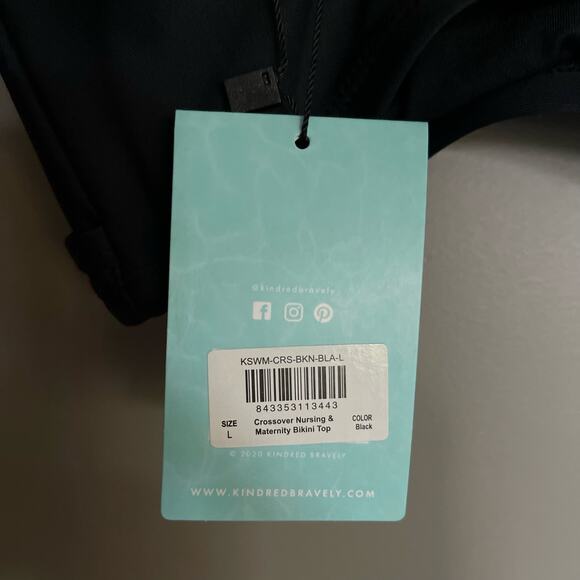 NWT KINDRED BRAVELY Crossover Maternity & Nursing Bikini Top Black Size Large‎ - Picture 14 of 16